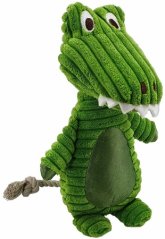 Plyšová hračka pro psy Krokodýl s lanem 28 cm