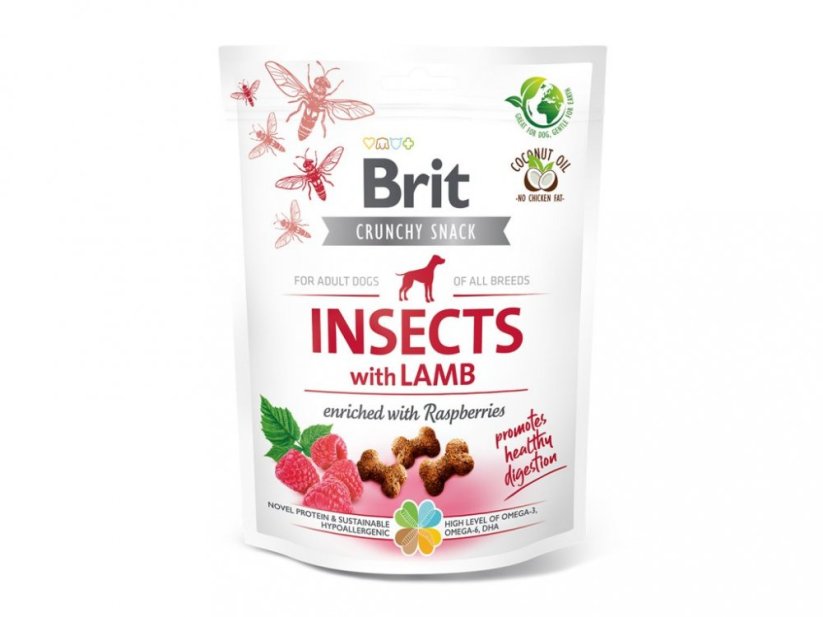 Brit Care Dog Crunchy Cracker Insects with Lamb enriched with Raspberries 200g